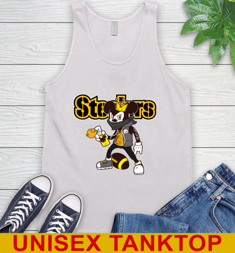 Pittsburgh Steelers NFL Football Mickey Peace Sign Sports Tank Top