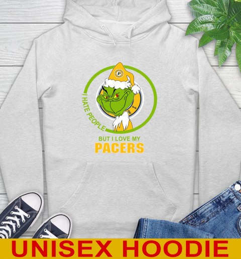 Indiana Pacers NBA Christmas Grinch I Hate People But I Love My Favorite Basketball Team Hoodie