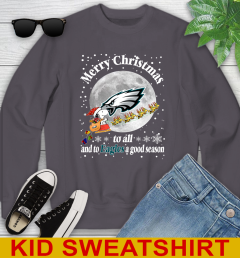 Philadelphia Eagles Merry Christmas To All And To Eagles A Good Season NFL Football Sports Youth Sweatshirt 5