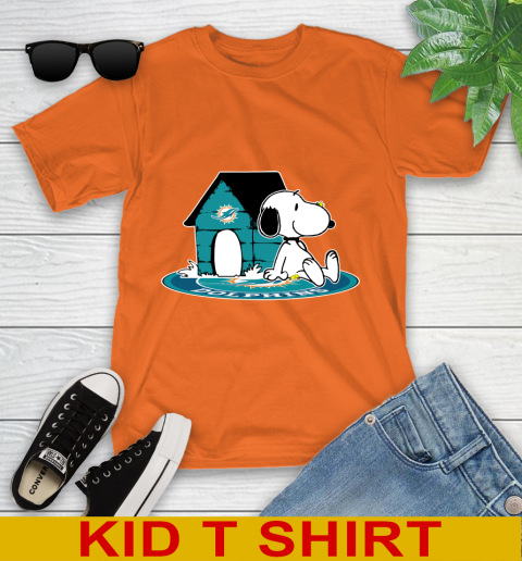 NFL Football Miami Dolphins Snoopy The Peanuts Movie Shirt Youth T-Shirt 7