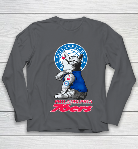 NBA Basketball My Cat Loves Philadelphia 76ers Youth Long Sleeve 7 NBA Basketball My Cat Loves Philadelphia 76ers Youth Long Sleeve - Image 7