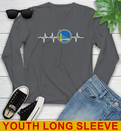 Golden State Warriors NBA Basketball Heart Beat Shirt Youth Long Sleeve 9