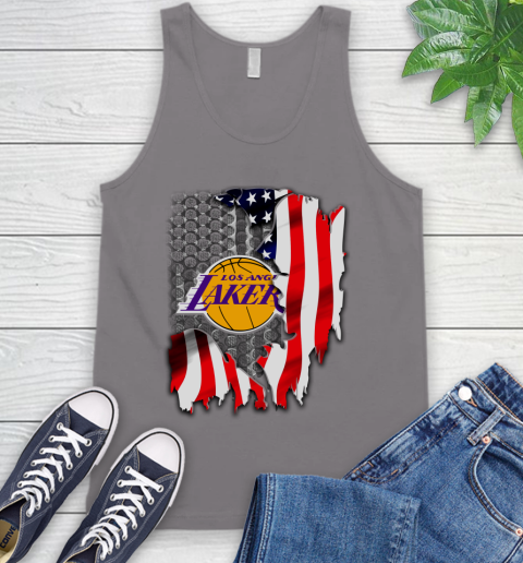 Los Angeles Lakers NBA Basketball American Flag Tank Top 6