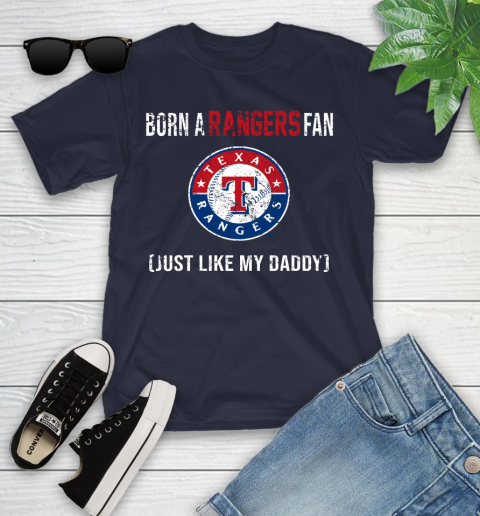 MLB Baseball Texas Rangers Loyal Fan Just Like My Daddy Shirt Youth T-Shirt 2