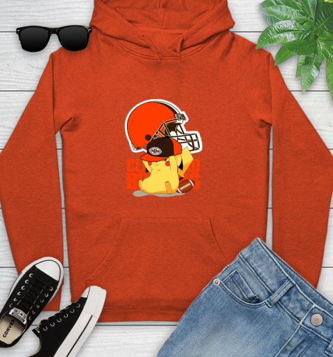NFL Pikachu Football Sports Cleveland Browns Youth Hoodie 5