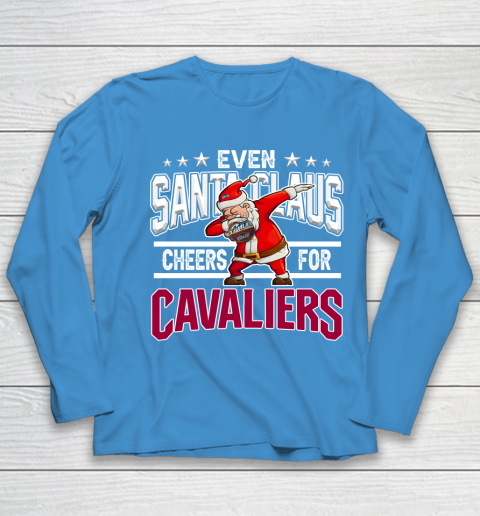 Cleveland Cavaliers Even Santa Claus Cheers For Christmas NBA Youth Long Sleeve 5