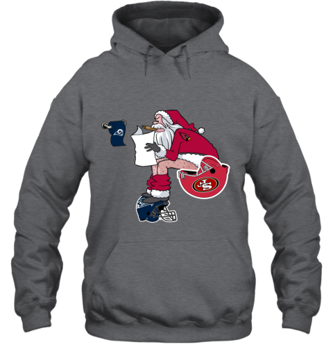 qwzk santa claus arizona cardinals shit on other teams christmas hoodie 23 front dark heather