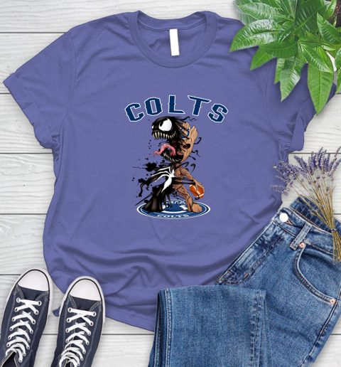 NFL Indianapolis Colts Football Venom Groot Guardians Of The Galaxy Women's T-Shirt 11