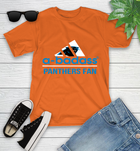 NFL A Badass Carolina Panthers Fan Adidas Football Sports Youth T-Shirt 9