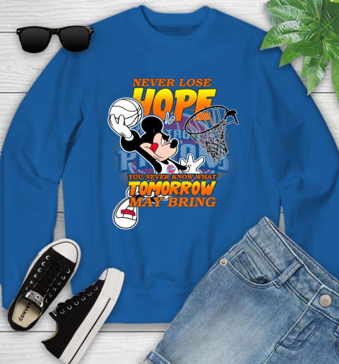 Detroit Pistons NBA Basketball Mickey Disney Never Lose Hope Youth Sweatshirt 7