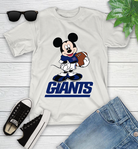 NFL Football New York Giants Cheerful Mickey Mouse Shirt Youth T-Shirt 12
