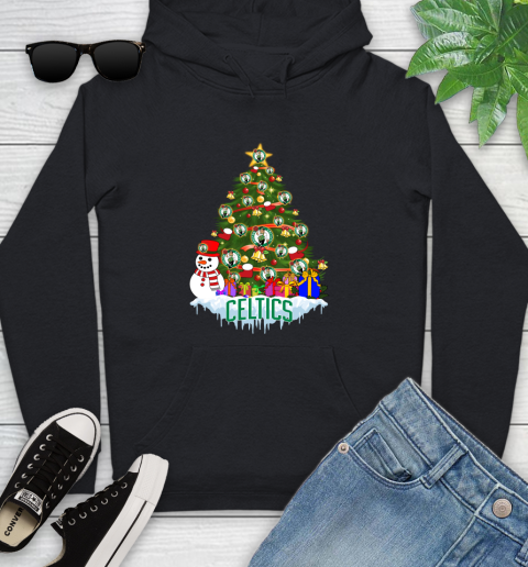 Boston Celtics Merry Christmas NBA Basketball Sports Youth Hoodie 2