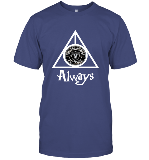 Always Love The Oakland Raiders x Harry Potter Mashup NFL nrqj always love the oakland raiders x harry potter mas classic t shirt 2 front purple