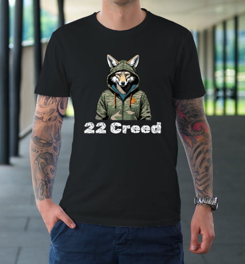 Coyote in Hood 22 Creed Graphic Hunting T-Shirt