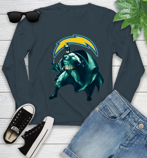 NFL Batman Football Sports Los Angeles Chargers Youth Long Sleeve 8