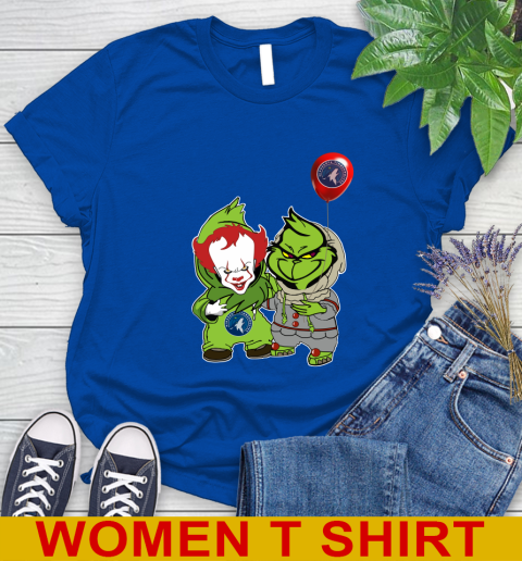 Minnesota Timberwolves Baby Pennywise Grinch Christmas NBA Basketball Women's T-Shirt 9
