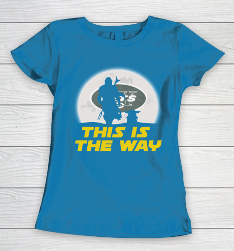 New York Jets NFL Football Star Wars Yoda And Mandalorian This Is The Way Women's T-Shirt 6