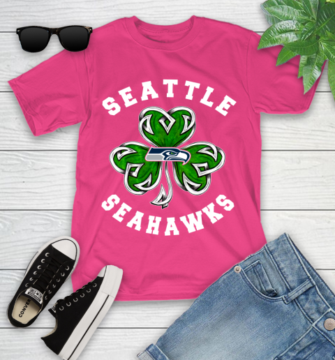 NFL Seattle Seahawks Three Leaf Clover St Patrick's Day Football Sports Youth T-Shirt 11