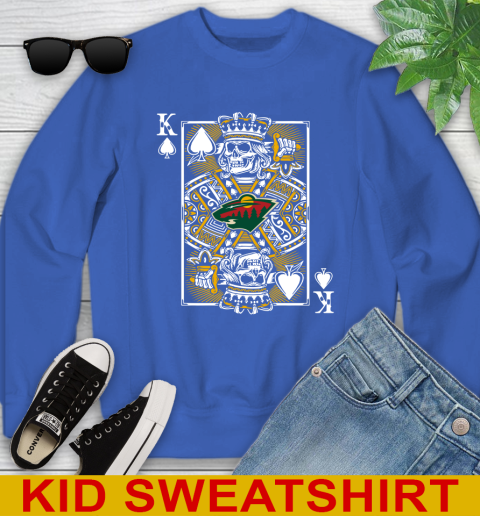 Minnesota Wild NHL Hockey The King Of Spades Death Cards Shirt Youth Sweatshirt 6