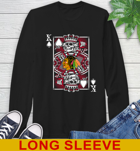 Chicago Blackhawks NHL Hockey The King Of Spades Death Cards Shirt Long Sleeve T-Shirt