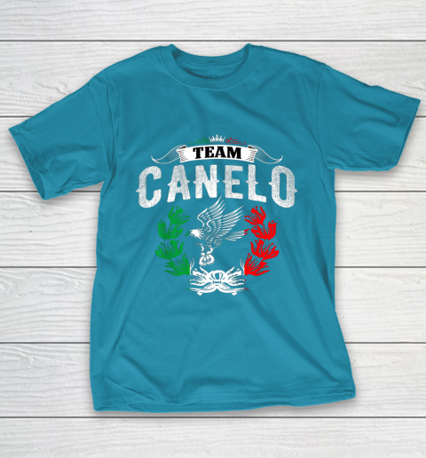 Funny Team Canelos Mexico Alvarez Flag Aguila Tricolor box T-Shirt 7