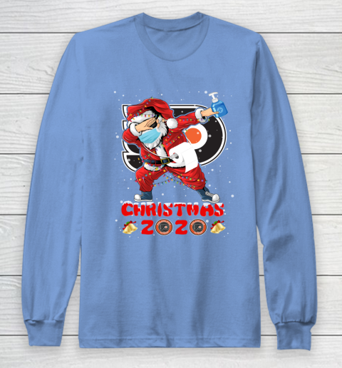 Philadelphia Flyers Funny Santa Claus Dabbing Christmas 2020 NHL Long Sleeve T-Shirt 8