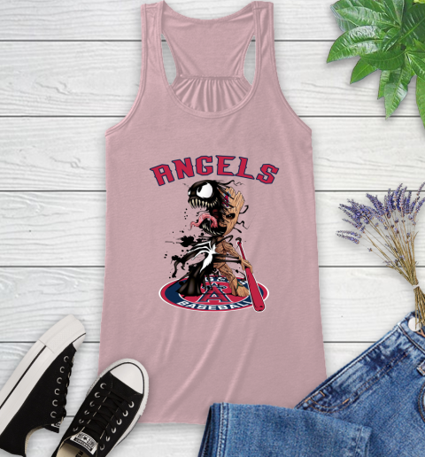 MLB Los Angeles Angels Baseball Venom Groot Guardians Of The Galaxy Racerback Tank 11