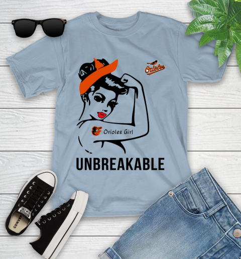 MLB Baltimore Orioles Girl Unbreakable Baseball Sports Youth T-Shirt 16