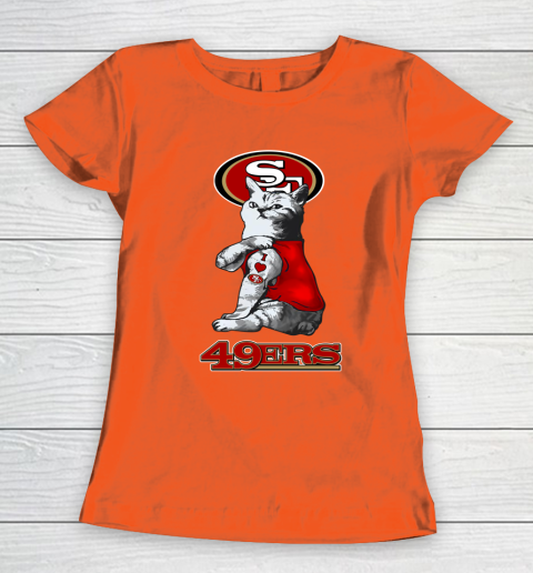 NFL Football My Cat Loves San Francisco 49ers Women's T-Shirt 3