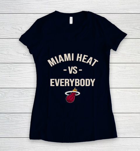 Miami Heat Vs Everybody Women's V-Neck T-Shirt 2