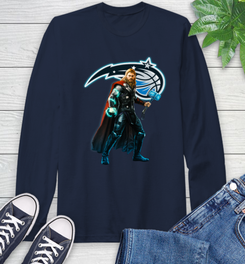 NBA Thor Avengers Endgame Basketball Orlando Magic Long Sleeve T-Shirt 4