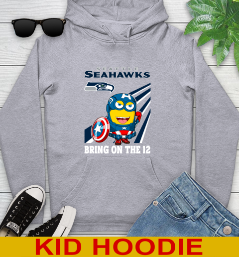 NFL Football Seattle Seahawks Captain America Marvel Avengers Minion Shirt Youth Hoodie 6