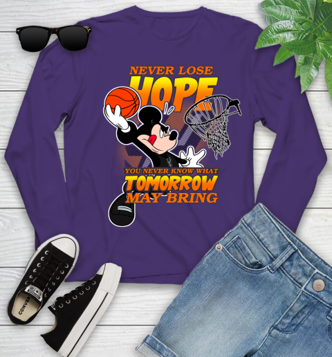 San Antonio Spurs NBA Basketball Mickey Disney Never Lose Hope Youth Long Sleeve 4
