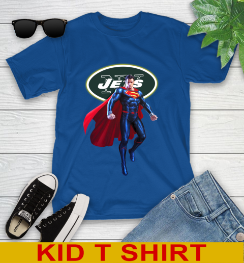 NFL Superman DC Sports Football New York Jets Youth T-Shirt 9