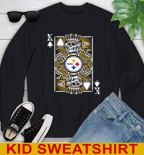 Pittsburgh Steelers NFL Football The King Of Spades Death Cards Shirt Youth Sweatshirt