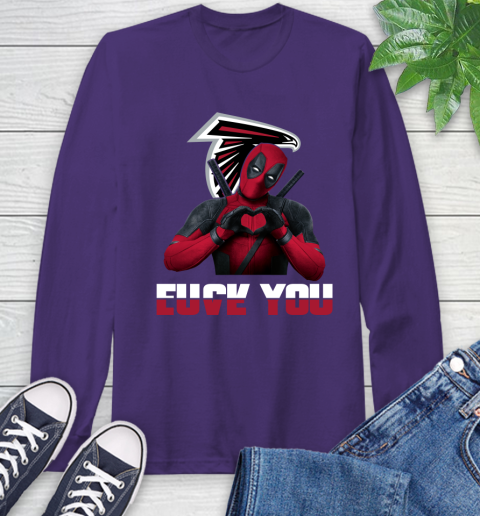 NHL Atlanta Falcons Deadpool Love You Fuck You Football Sports Long Sleeve T-Shirt 5
