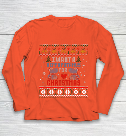 I Want A Hippopotamus For Christmas Ugly Xmas Youth Long Sleeve 3