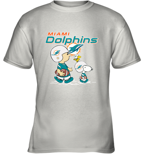 Miami Dolphins Let's Play Football Together Snoopy NFL Youth T-Shirt