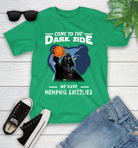 NBA Come To The Dark Side We Have Memphis Grizzlies Star Wars Darth Vader Basketball Youth T-Shirt 8