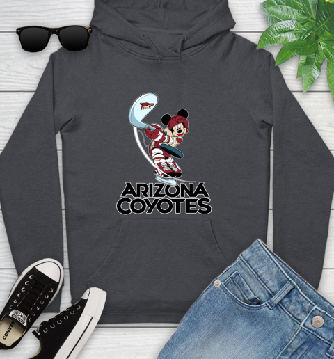 NHL Hockey Arizona Coyotes Cheerful Mickey Mouse Shirt Youth Hoodie 8