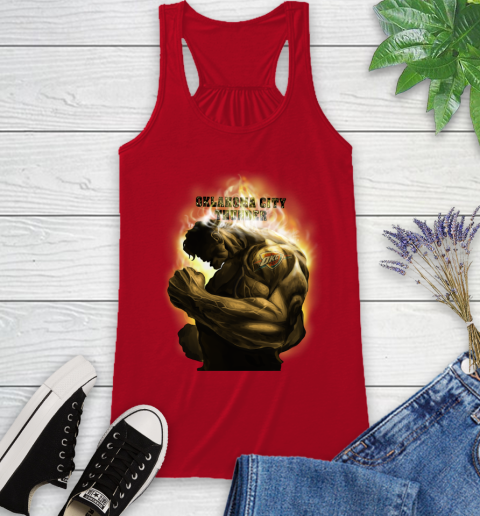 Oklahoma City Thunder NBA Basketball Hulk Marvel Avengers Sports Racerback Tank 5