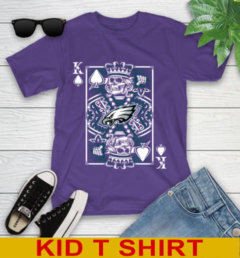 Philadelphia Eagles NFL Football The King Of Spades Death Cards Shirt Youth T-Shirt 3