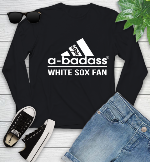 MLB A Badass Chicago White Sox Fan Adidas Baseball Sports Youth Long Sleeve
