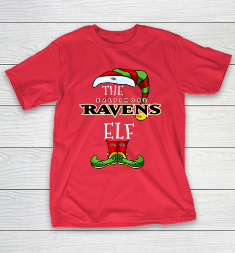 Baltimore Ravens Christmas ELF Funny NFL T-Shirt 9