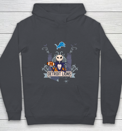 NFL Detroit Lions Football Jack Skellington Halloween Youth Hoodie 5