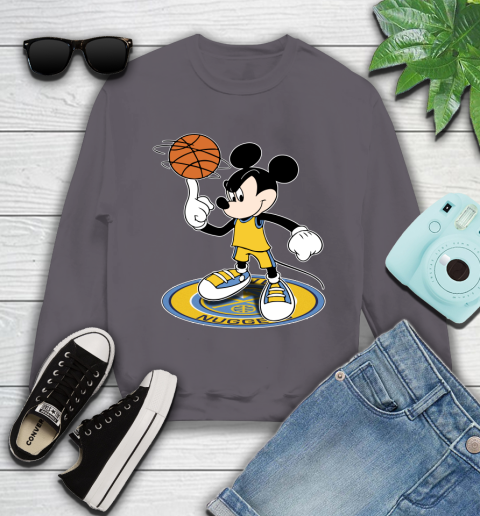 NBA Basketball Denver Nuggets Cheerful Mickey Disney Shirt Youth Sweatshirt 6 NBA Basketball Denver Nuggets Cheerful Mickey Disney Shirt Youth Sweatshirt - Image 6
