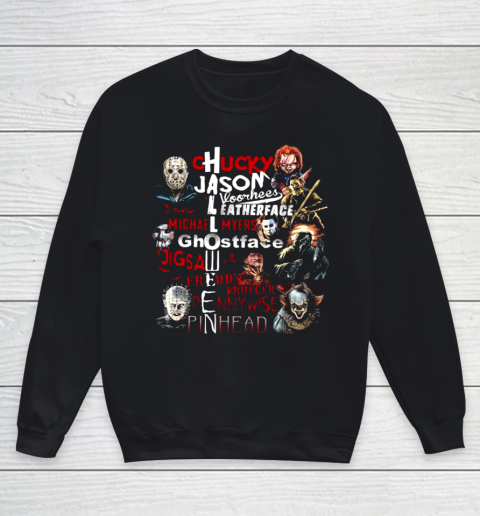 Chucky Jason Leatherface Michael Myers Ghostface Halloween Youth Sweatshirt