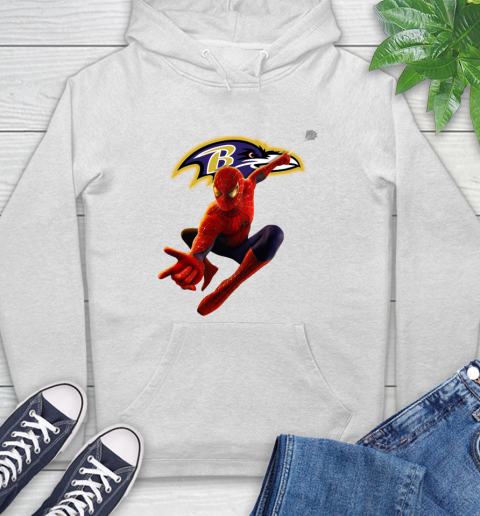 NFL Spider Man Avengers Endgame Football Baltimore Ravens Hoodie