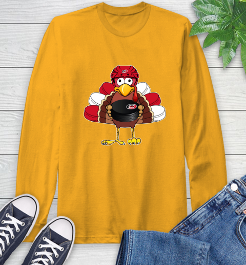 Carolina Hurricanes Turkey Thanksgiving Day Long Sleeve T-Shirt 3