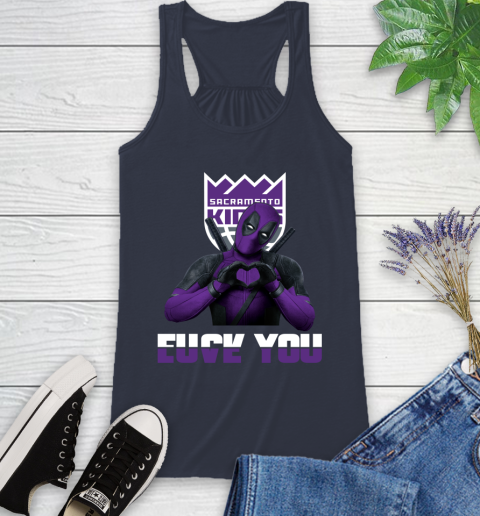 NBA Sacramento Kings Deadpool Love You Fuck You Basketball Sports Racerback Tank 10